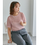 透かし柄半袖ニット