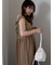 Vネックノースリーブワンピース