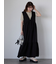 Vネックノースリーブワンピース