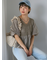 ◎ニットコンビバルーンスリーブブラウス