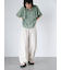 シワ加工ケープカラーブラウス