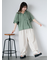 シワ加工ケープカラーブラウス