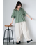 シワ加工ケープカラーブラウス