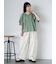 シワ加工ケープカラーブラウス