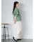 シワ加工ケープカラーブラウス