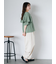 シワ加工ケープカラーブラウス