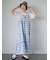 レース付きチェックキャミワンピース