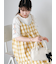 レース付きチェックキャミワンピース