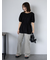 バックリボンペプラムブラウス