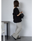 バックリボンペプラムブラウス