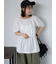 バックリボンペプラムブラウス