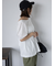 バックリボンペプラムブラウス