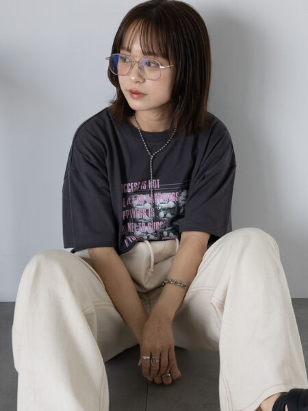 フォトプリントオーバーシルエットTシャツ