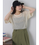 ロゴコード刺繍メッシュニット