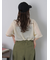 ロゴコード刺繍メッシュニット