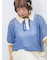 バイカラーメッシュニットポロ