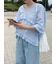 Vネックフリルブラウス