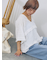 Vネックフリルブラウス