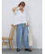 Vネックフリルブラウス