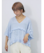 Vネックフリルブラウス
