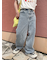 ◎リボン刺繍ストレートデニムパンツ