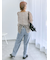◎リボン刺繍ストレートデニムパンツ