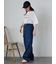 ◎リボン刺繍ストレートデニムパンツ
