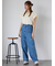 ◎リボン刺繍ストレートデニムパンツ
