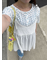 小花柄ヘンリーネックカットソー