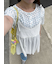 小花柄ヘンリーネックカットソー