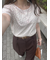 小花柄ヘンリーネックカットソー
