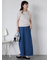 小花柄ヘンリーネックカットソー