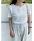小花柄ヘンリーネックカットソー