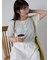 小花柄ヘンリーネックカットソー