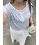 小花柄ヘンリーネックカットソー