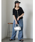 ヴィンテージ加工イージーデニムパンツ