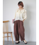シアーチェックラッフル襟ブラウス