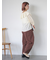 シアーチェックラッフル襟ブラウス
