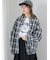 2WAY袖チェックオーバーシャツ