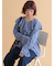 ラッフル襟ブラウス