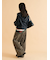 ウォッシュ加工ワイドパンツ