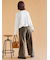 ウォッシュ加工ワイドパンツ
