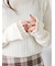 袖フリルモックネックニット