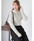 袖フリルモックネックニット