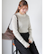袖フリルモックネックニット