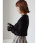 袖フリルモックネックニット