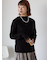 袖フリルモックネックニット