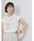 ハシゴレース付きフレンチTシャツ