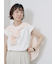 ハシゴレース付きフレンチTシャツ