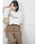 【接触冷感】ドルマンギャザー刺繍Tシャツ